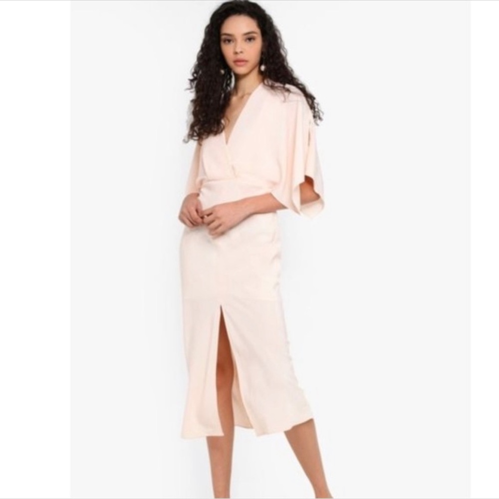 40 - TOPSHOP BATWING V-NECK MIDI DRESS SIZE 6